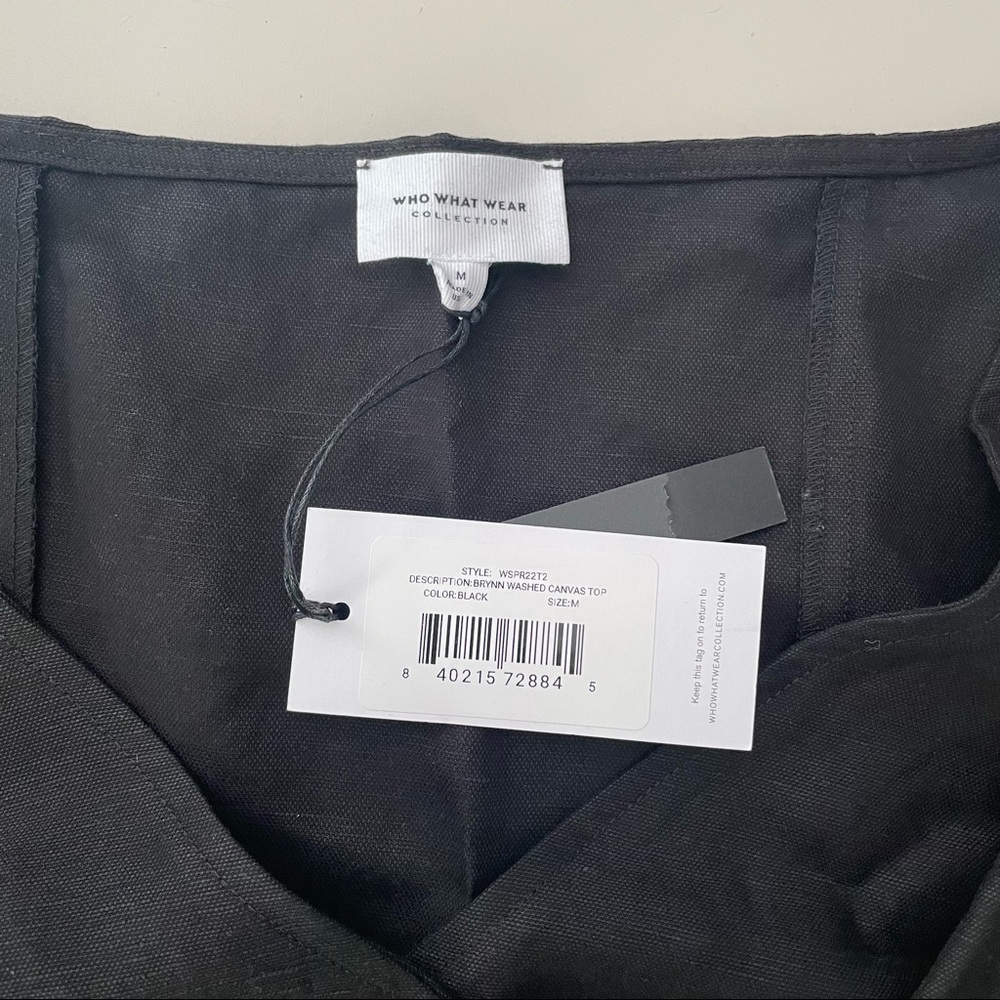 Who What Wear Brynn Washed Canvas Top With Statement Buttons - Picture 3 of 5